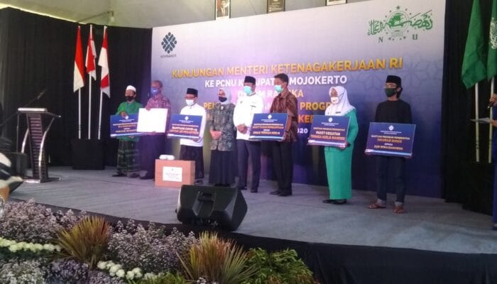 KUNJUNGAN KEMENNAKER KE PCNU KAB MOJOKERTO 1 SORBANSANTRI.COM