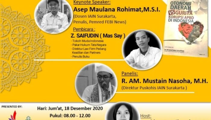 PERINGATI HARI ANTI KORUPSI DUNIA, PUSKOHIS IAIN SURAKARTA ADAKAN BEDAH BUKU DAN TALK SHOW NASIONAL 1 SORBANSANTRI.COM