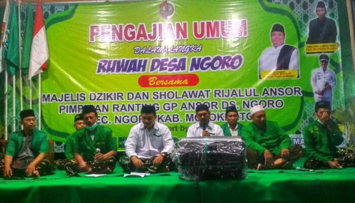 Penutupan Giat Rijalul Ansor Ranting Ngoro Bersamaan Dengan Ruwah Desa 1 SORBANSANTRI.COM