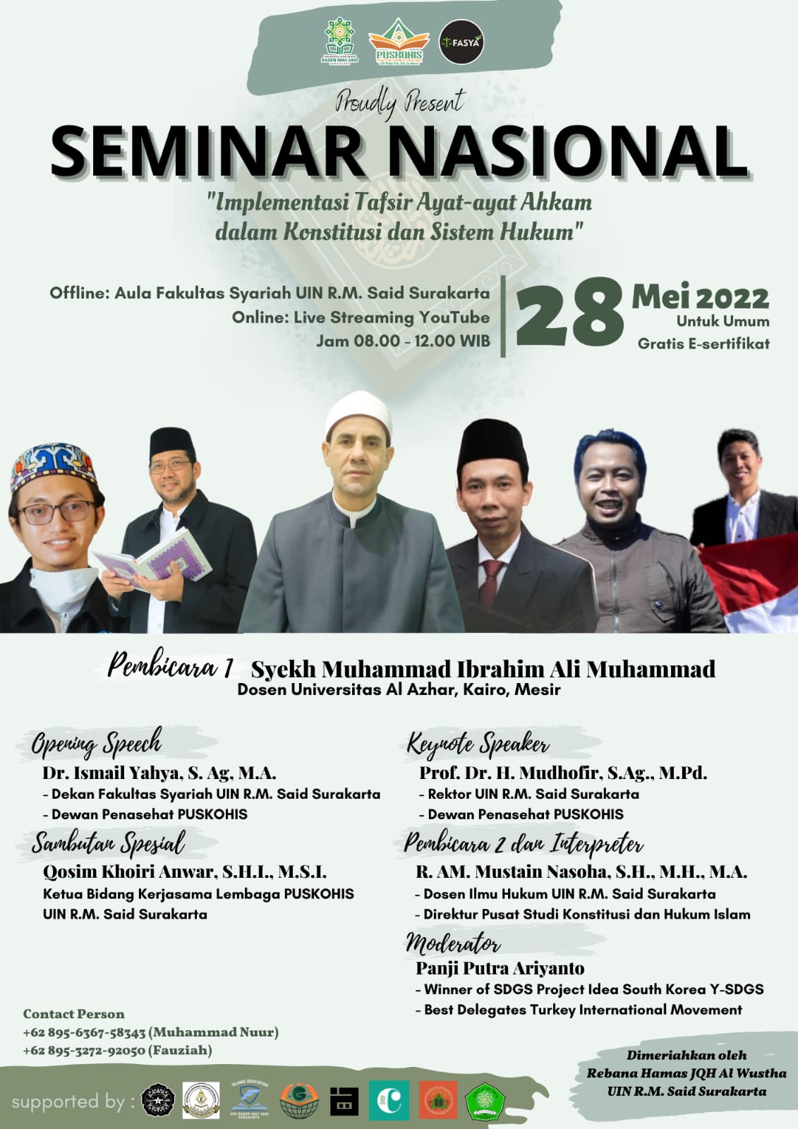 UNDANG ULAMA AL-AZHAR, CAIRO, MESIR, PUSKOHIS UIN SURAKARTA ADAKAN SEMINAR NASIONAL TENTANG KONSTITUSI DAN HUKUM ISLAM 2 SORBANSANTRI.COM