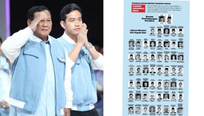 Ramai Beredar! Daftar 61 Nama Calon Menteri Kabinet Prabowo-Gibran 1 SORBANSANTRI.COM