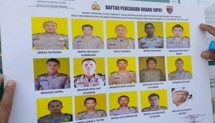 Skandal Besar: 15 Personel Polrestabes Medan Dicari, Wajah Terpampang di Papan DPO 1 SORBANSANTRI.COM