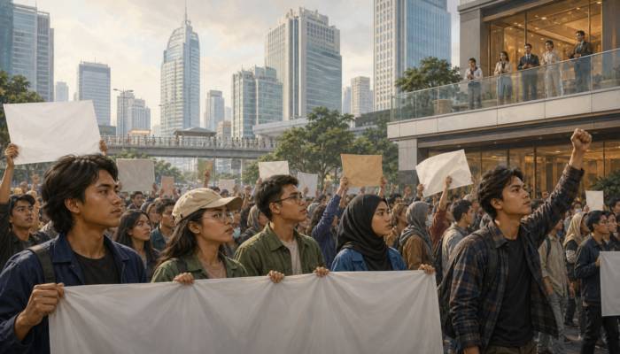 Gelombang Demo Soroti Ketimpangan Sosial, Harmoni Pemimpin dan Rakyat Harus Bertumpu pada Kepentingan Bersama 1 Ilustrasi aksi damai mahasiswa menyoroti ketimpangan sosial